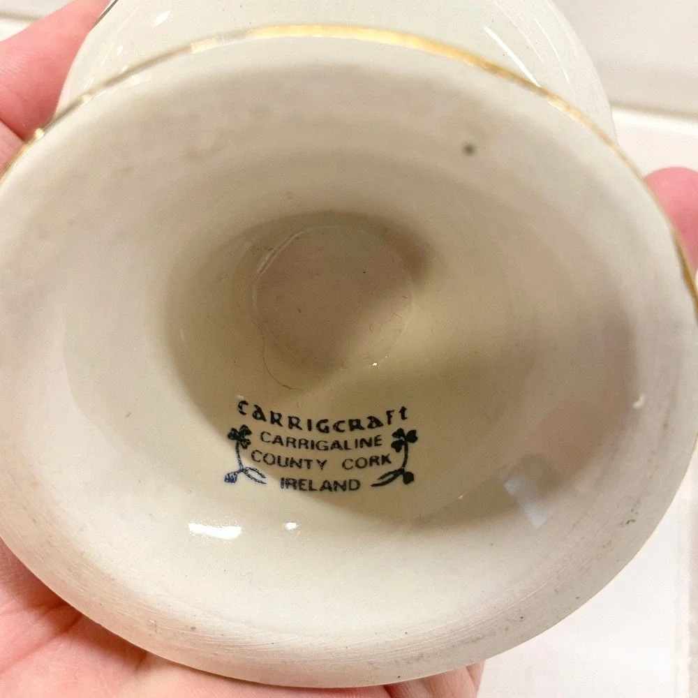 Vintage Carrigcraft Ceramic Irish Coffee Cup, Shamrock St Patrick's Day‎ Decor